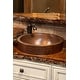 preview thumbnail 2 of 7, 15-in Small Round Skirted Vessel Hammered Copper Sink (VR15SKDB)