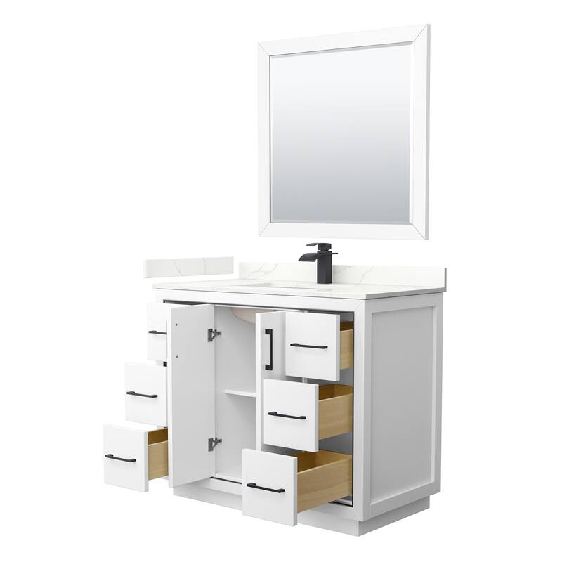 Wyndham Collection WCF111142S-QTZ-UNSM34 Icon 42" Free Standing Single