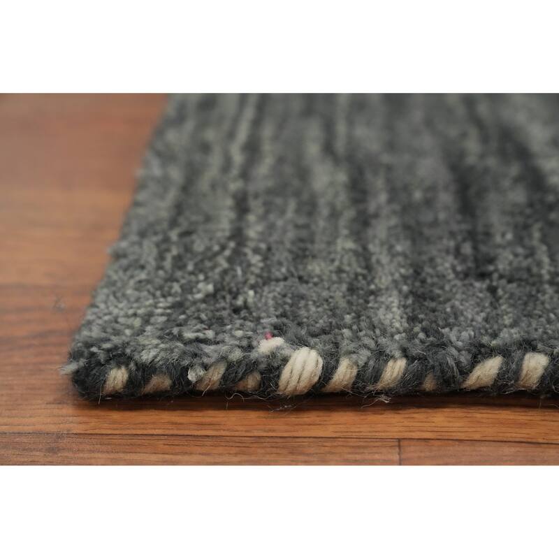 Hand Knotted Oriental 100% Wool Carpet Tribal Animal Pictorial Greys & Charcoal Gabbeh Area Rug - 11' 9'' X 9' 0''