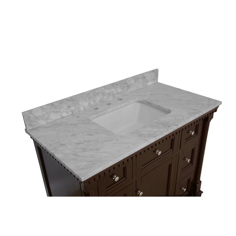 KitchenBathCollection Sydney 42" Bathroom Vanity with Carrara Marble Top