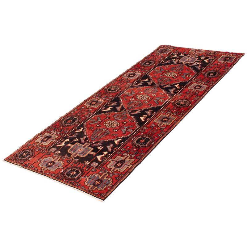 ECARPETGALLERY Hand-knotted Andelz Red Wool Rug - 4'5 x 10'0