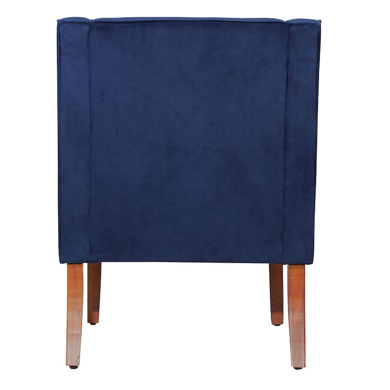 Porch & Den Lyric Navy Velvet Swoop Arm Accent Chair