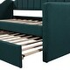 preview thumbnail 8 of 9, Twin Size Daybed Green Upholstered Sleeper Sofa Bed with Trundle