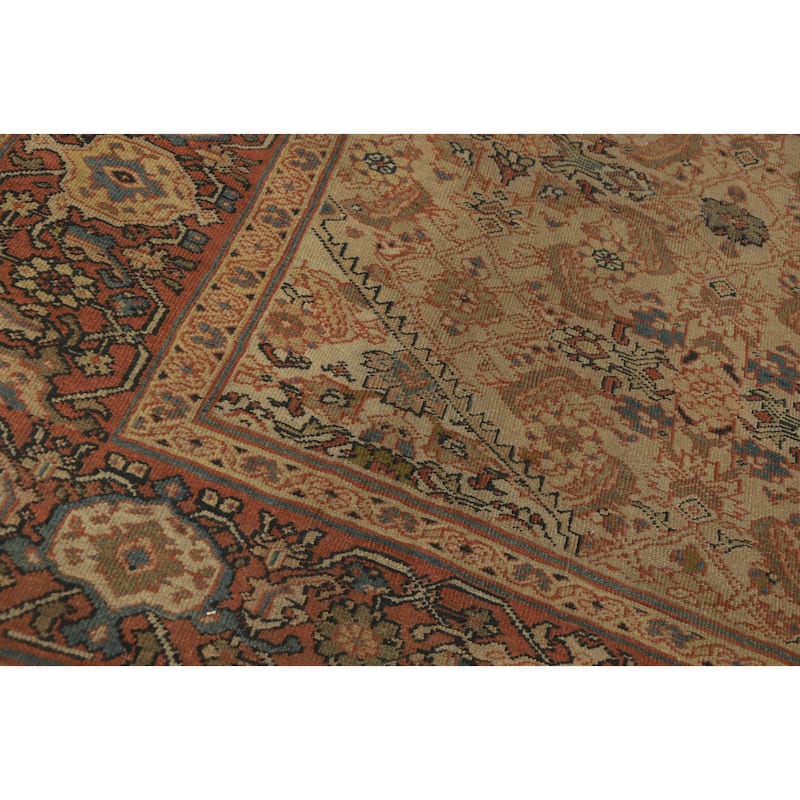 Hand Knotted Oriental 100% Wool Carpet Traditional Floral Brown Sultanabad Area Rug - 12' 5'' X 10' 9''