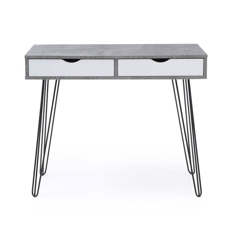Laurel Grey Mid-century Modern 2-drawer Home Office Desk