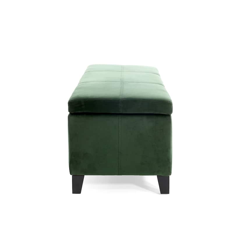 Velvet Storage Bench, End of Bed Upholstered Tufted Settee Bench for Living Room Entryway Rectangular Storage Ottoman Bench
