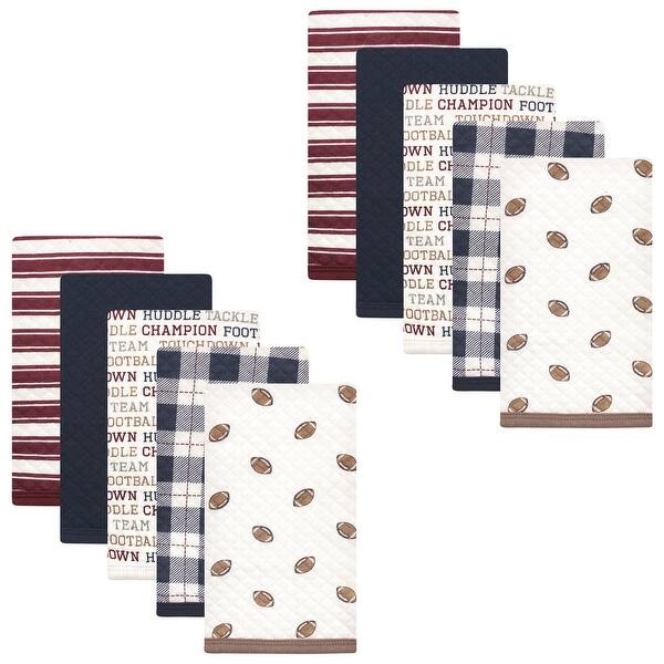 slide 1 of 1, Hudson Baby Infant Boy Quilted Burp Cloths 10pk, Football, One Size - Football - One Size One Size - Football