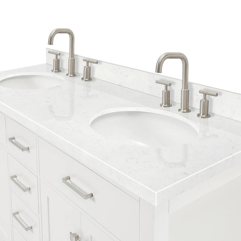 Ariel H060DCQOVO Bristol 60" Free Standing Double Basin Vanity Set