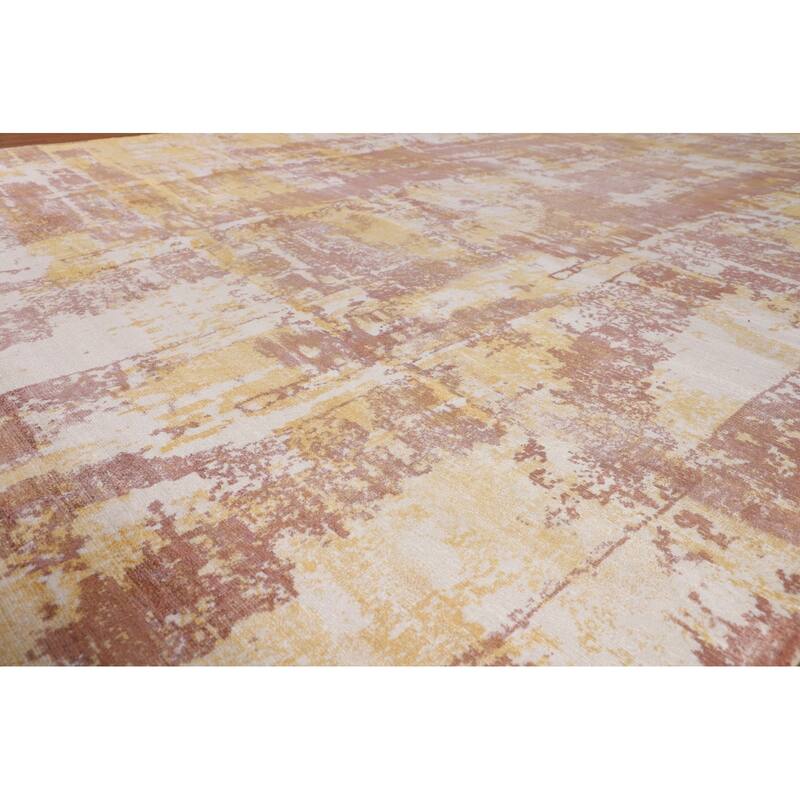 All-Over Contemporary Abstract Area Rug Hand-Knotted Wool Carpet - 9'0" X 12'0"