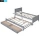 preview thumbnail 4 of 22, Twin Size Platform Bed with Trundle and Drawers, Grey