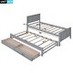 preview thumbnail 4 of 10, Twin Size Wood Frame Platform Bed with Trundle Bed and Two Storage Drawers, Headboard Included
