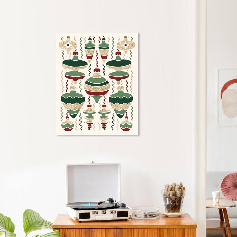 Wynwood Studio Canvas Holiday and Seasonal Ornaments for my Tree Gold Glam Wall Art Canvas Print - 20 x 24