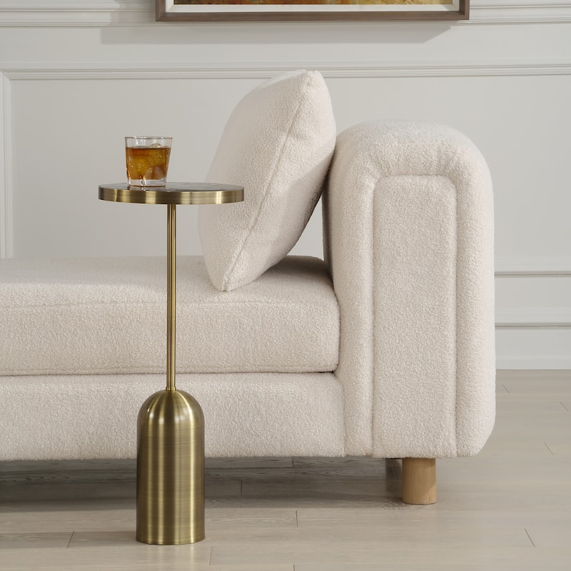 Uttermost 24173 Pascal 10" Diameter Marble Top Steel Accent Table