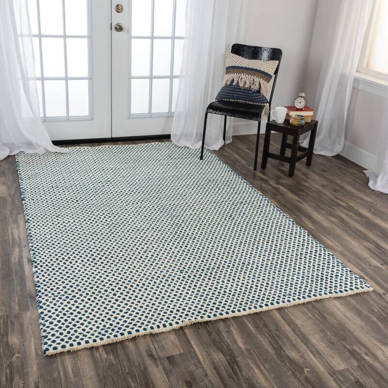 Alora Decor Monarch Basketweave Hand-woven Wool Area Rug.