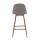 preview thumbnail 19 of 23, Pebble Mid-Century Bar Stool in Walnut Metal and Fabric - Set of 2