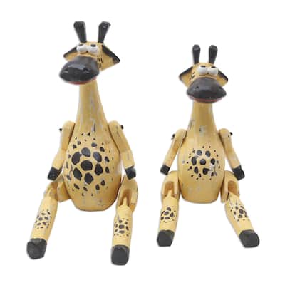 Novica Handmade Spotted Pair Wood Statuettes (Pair)