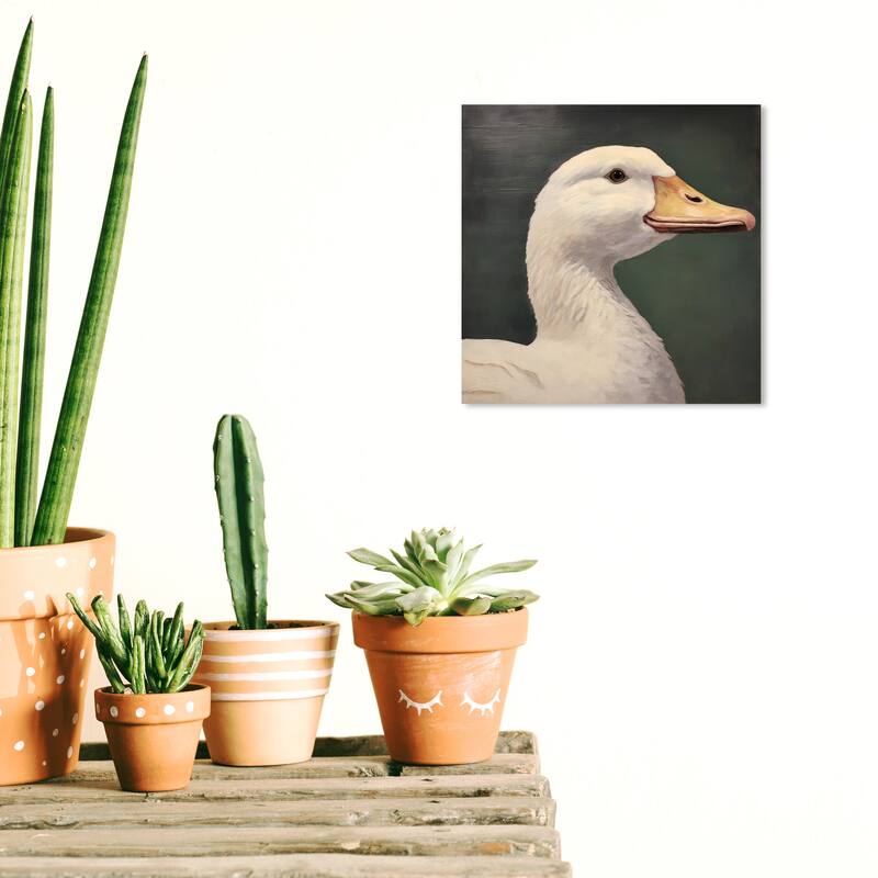 Wynwood Studio Canvas Animals Cute Patito White and Traditional Wall Art Canvas Print - 12 x 12