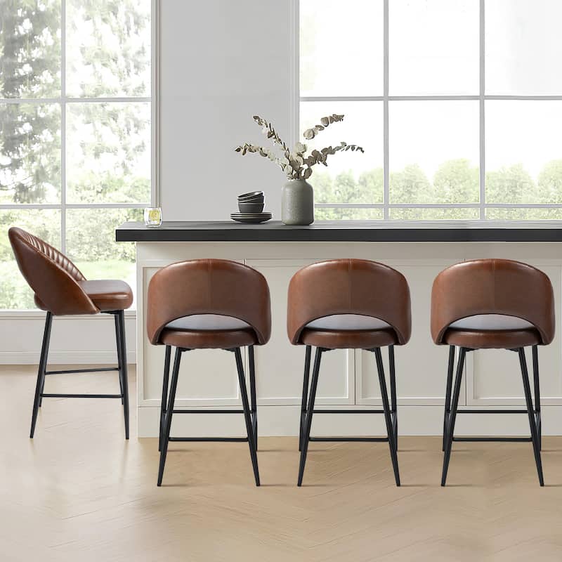 Glitzhome Set of 2 41"H Modern Tapered Leg Counter or High Bar Stools