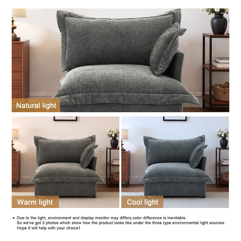 Double Layer Cushion Comfy Cloud Modular Sectional Sofa Couch Ottoman