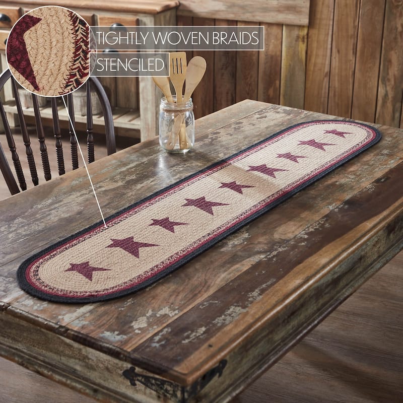 Connell Oval Runner Stencil Stars 12x36 - 12x60 - White
