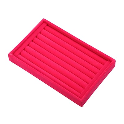 Velvet 7 Slots Jewelry Trays Stackable Tray for Rings Earrings Studs