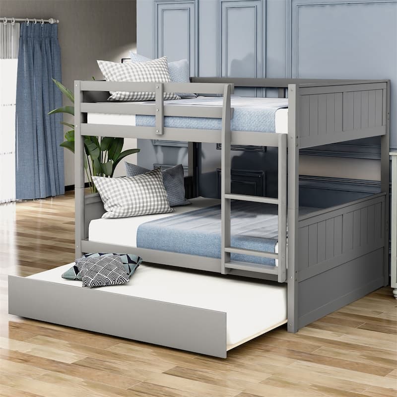 Taylor & Olive Vervain Full-over-Full Bunk Bed with Trundle - Grey