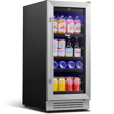 15 Inch Beverage Cooler Center 80 Can Built-in/Freestanding Beverage Refrigerator - 15 inch