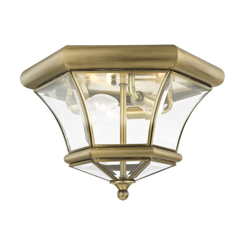 Livex Lighting 3-light Antique Brass Ceiling Mount, 7053-01 - 12.5" DIA. x 8.25" H