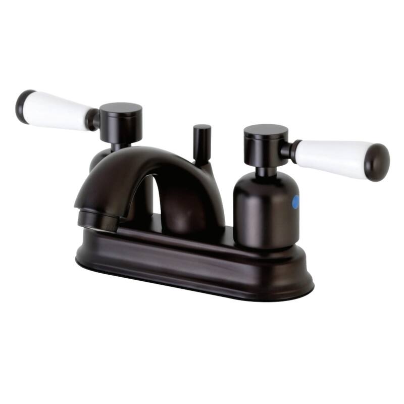Kingston Brass Paris 1.2 GPM Centerset Bathroom Faucet with Porcelain - Oil Rubbed Bronze