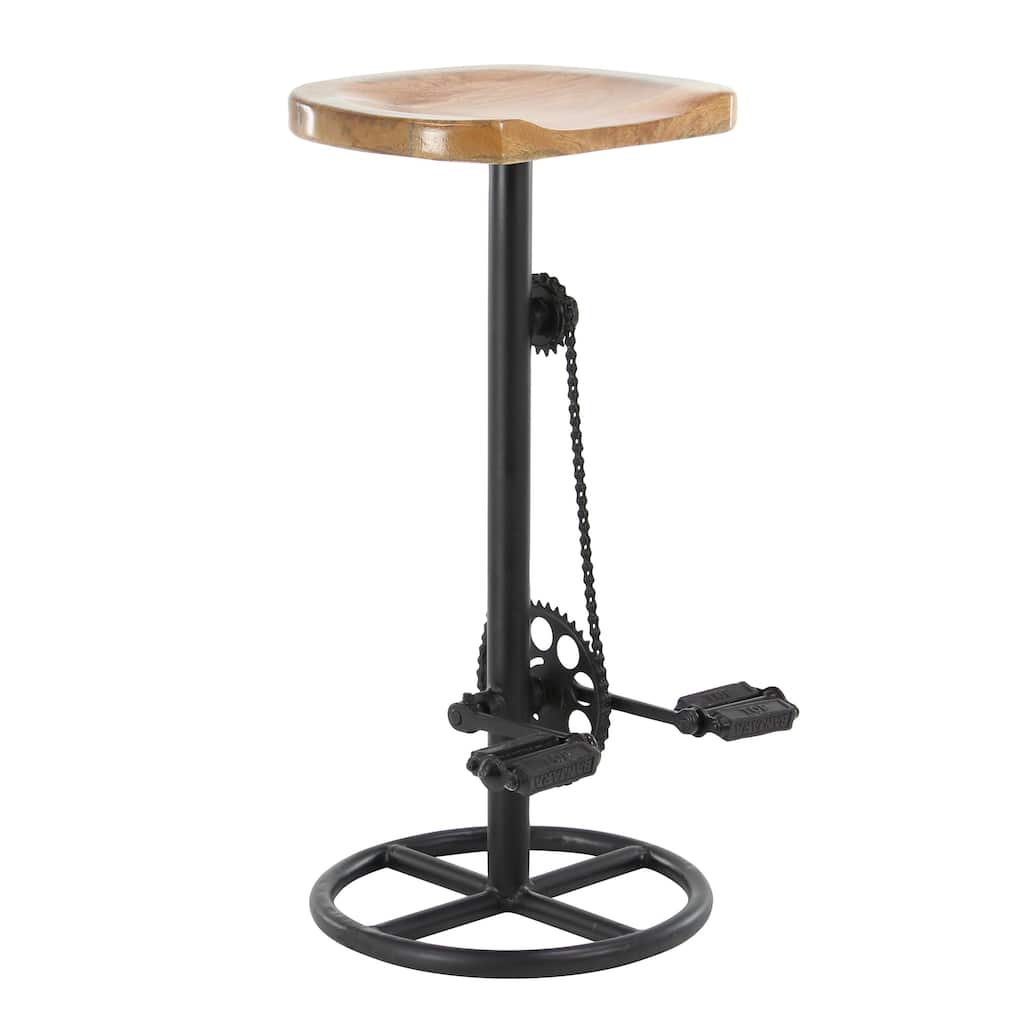 Metal Bike Counter Stool with Pedals - Brown - Roche River Decor