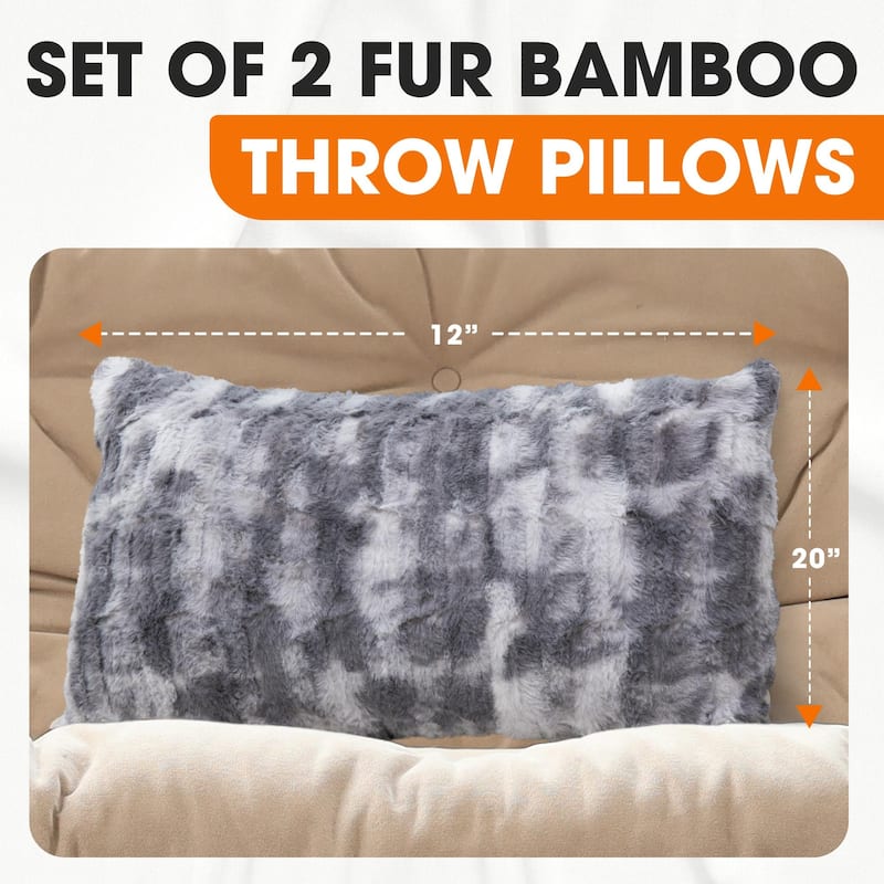 Cheer Collection Set of 2 Decorative Faux Fur Throw Pillow