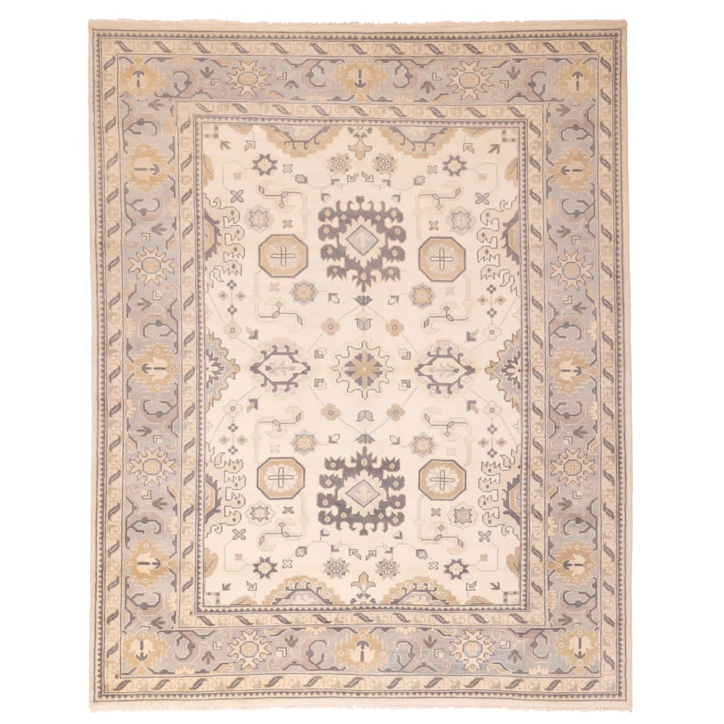 ECARPETGALLERY Hand-knotted Royal Oushak Cream Wool Rug - 9'3 x 11'6