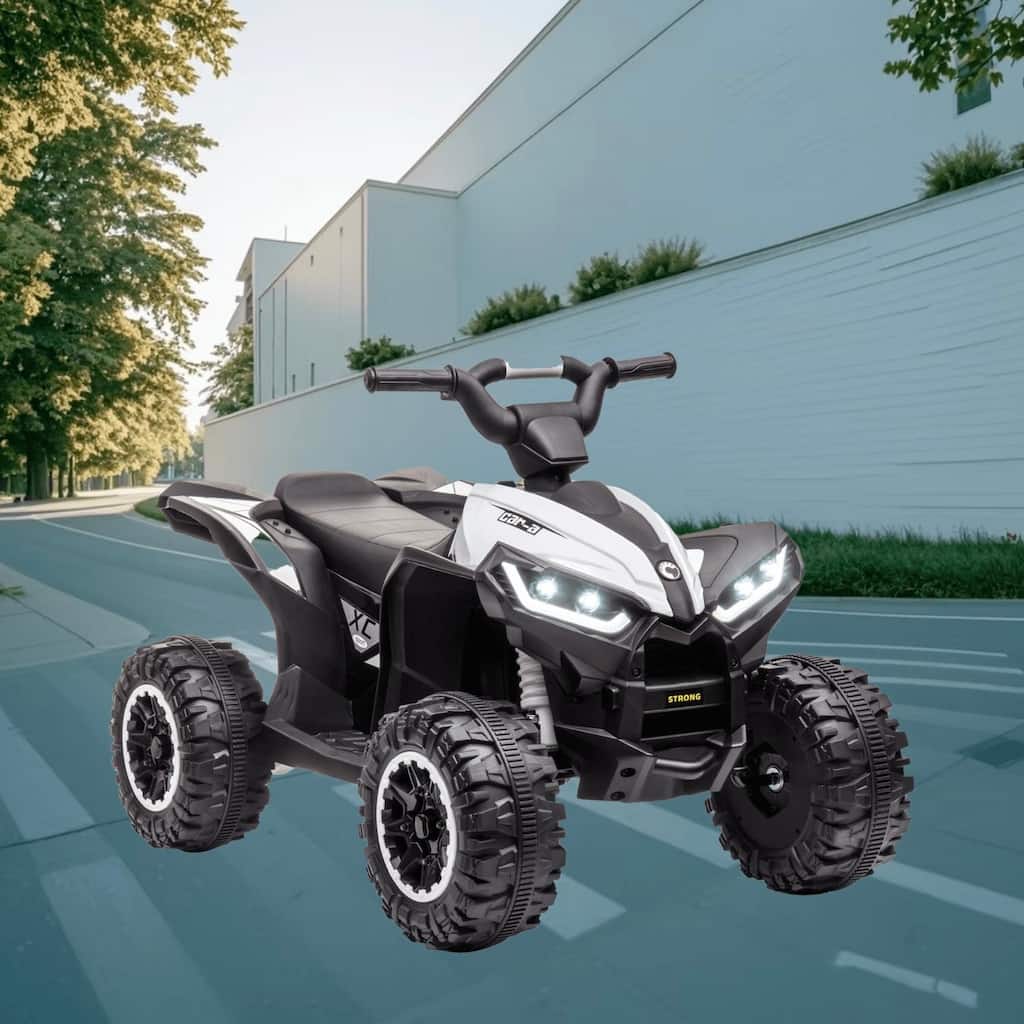 Electric 12V Ride-On ATV Car Toy for Toddlers with Music, Headlights, and Forward and Backward Function, for 3-5 Years Old