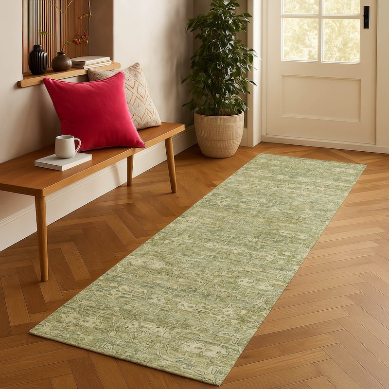 Machine Washable Indoor/ Outdoor Traditional Harmony Chantille Rug