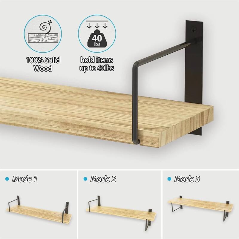 24 Inches Easy to Install Wall Mounted Shelves - 6"D x 24"W x 6"H