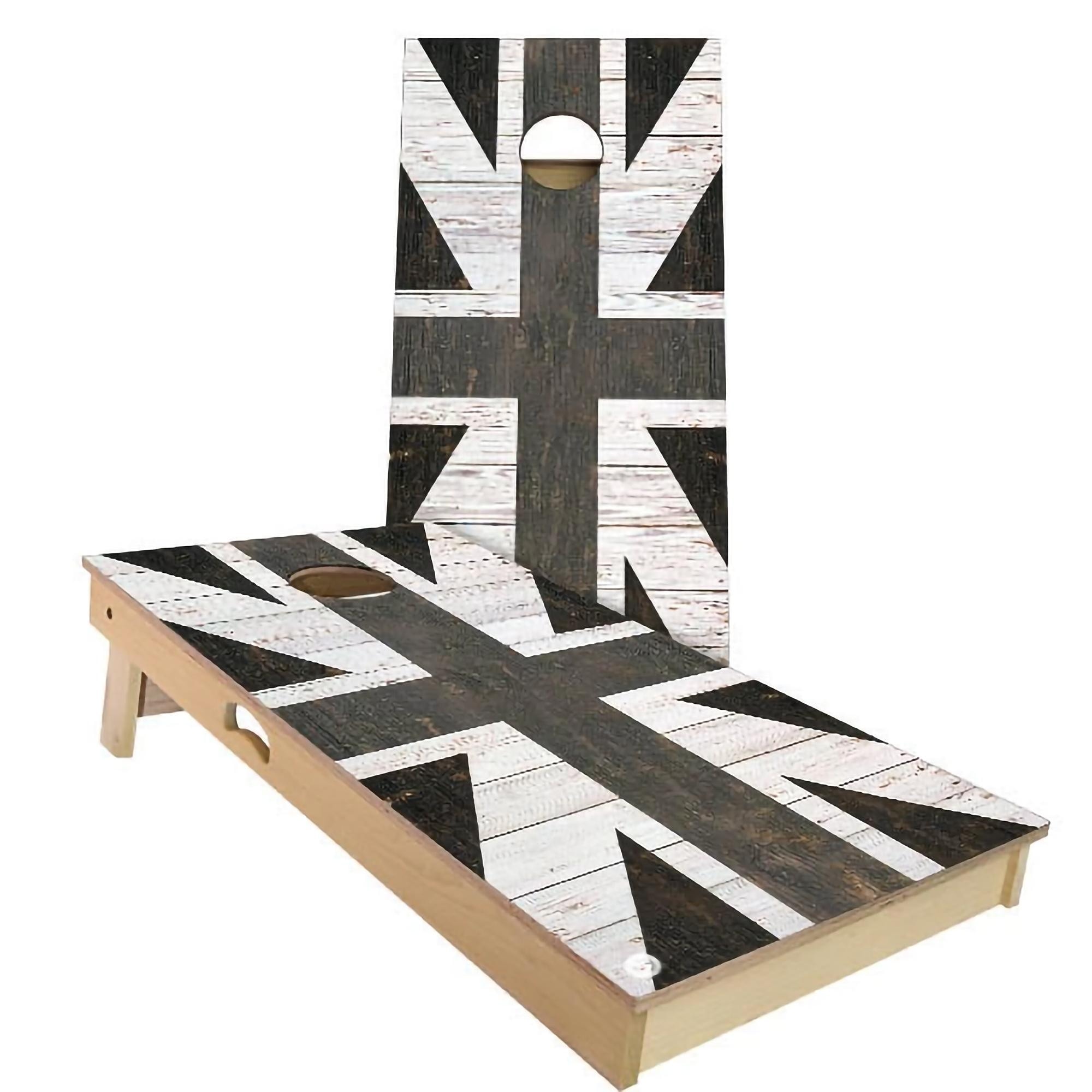 Union Jack Rustic Outdoor Cornhole Board Set