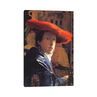 iCanvas "Girl With A Red Hat, c.1665" by Johannes Vermeer Canvas Print