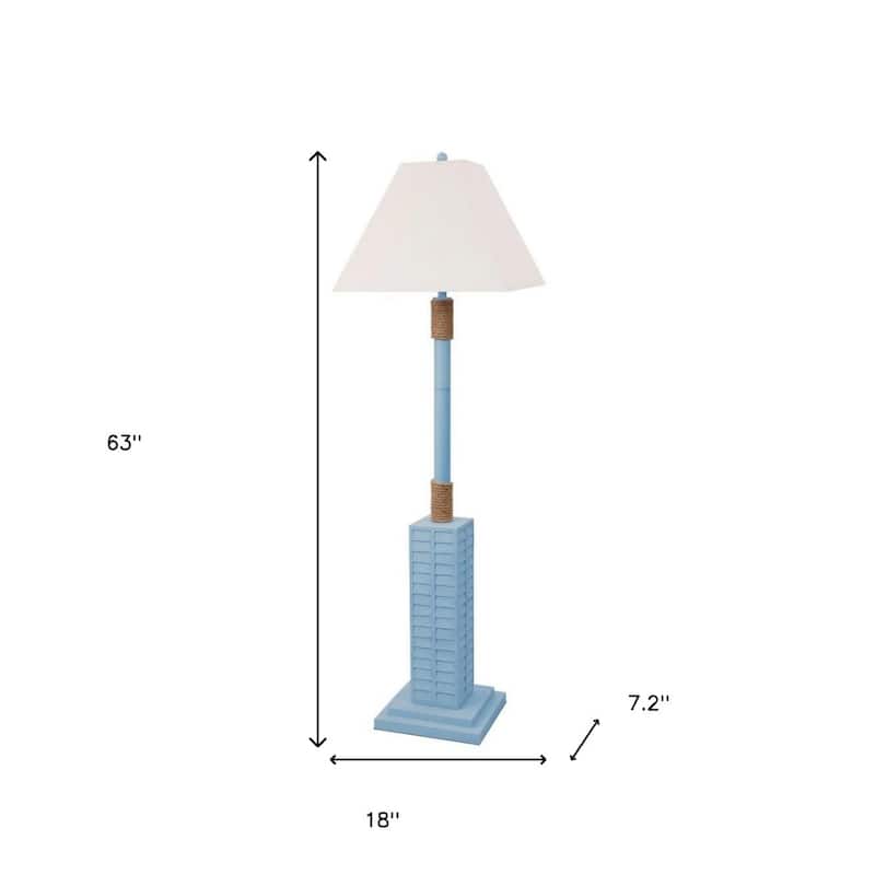 63-inch Polyresin Floor Lamp with Linen Shade and Bulb Included - 7.20” x 18” x 63”