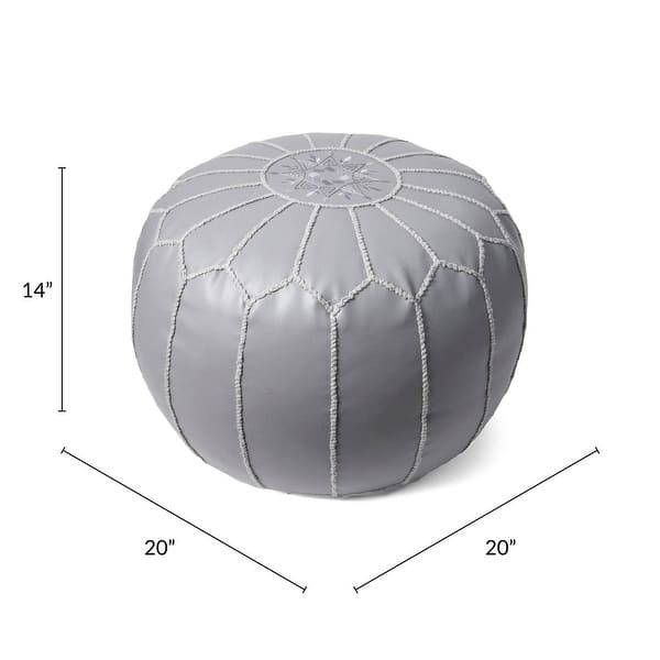 dimension image slide 6 of 7, nuLOOM Handmade Moroccan Leather Ottoman Pouf