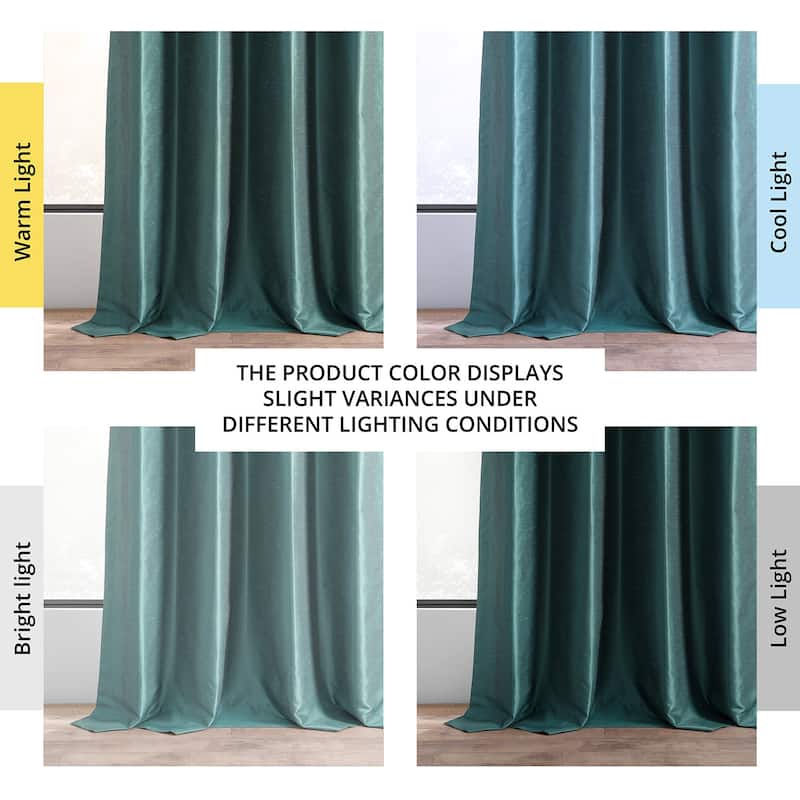 Exclusive Fabrics Textured Dupioni Faux Silk 84-inch Grommet Blackout Grommet Curtain (1 Panel) - 50 x 84