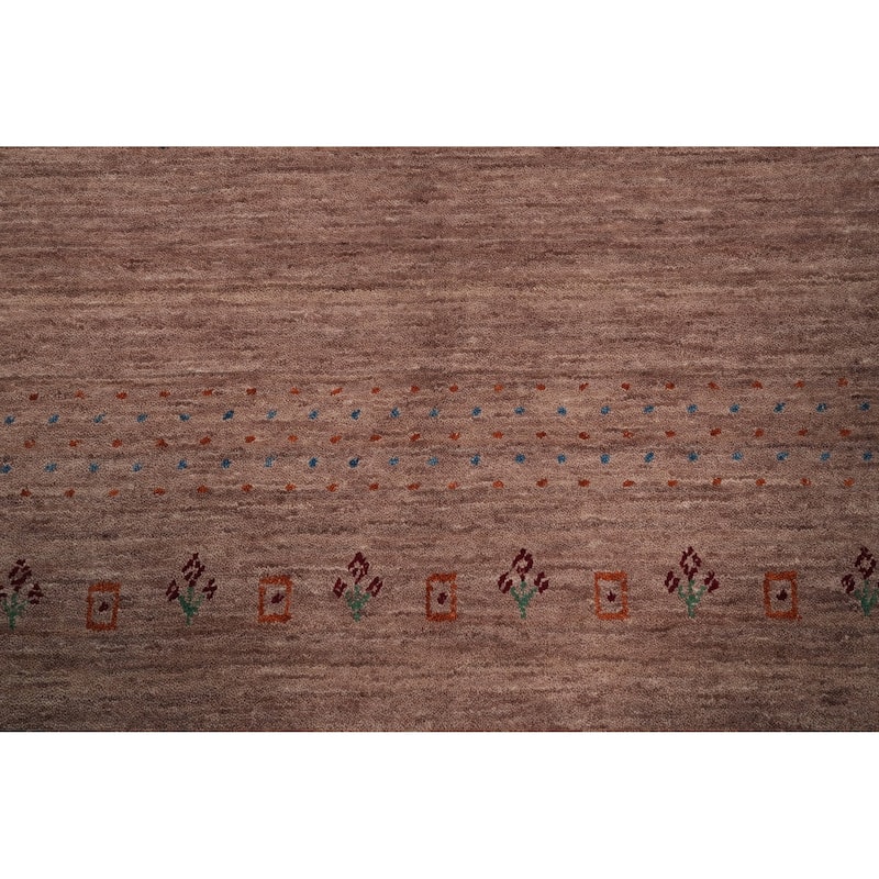 Hand Knotted Oriental 100% Wool Carpet Tribal Animal Pictorial Brown Gabbeh Area Rug - 7' 8'' X 4' 11''