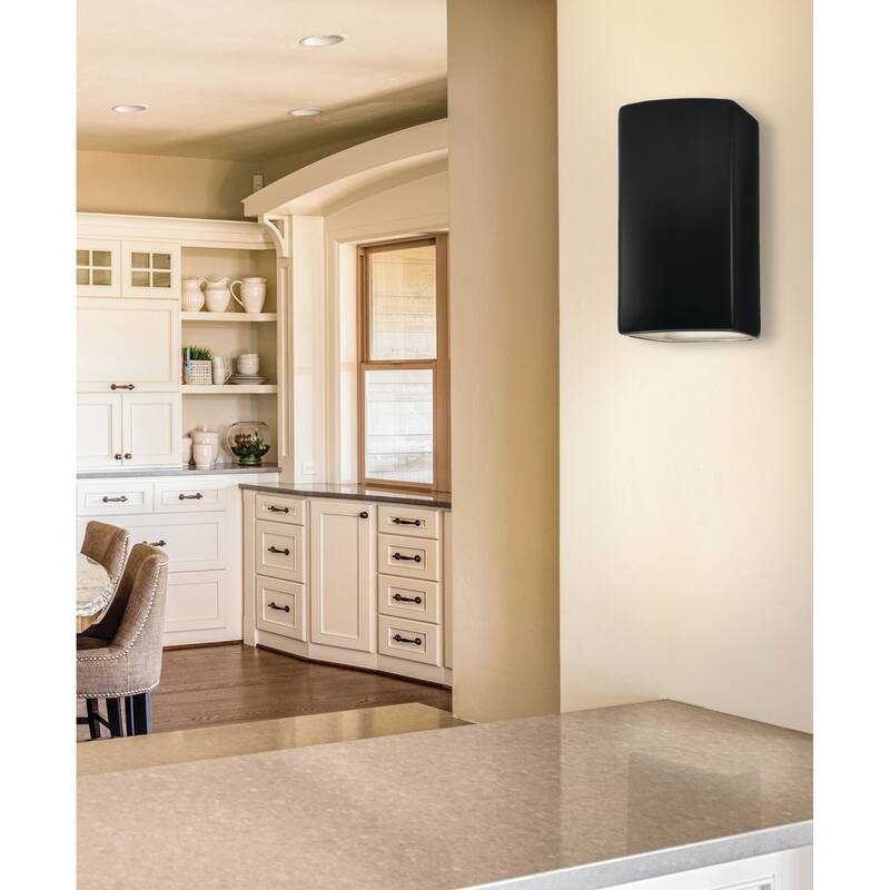 Ambiance Carbon Matte Black Small Rectangle Open Top & Bottom Wall Sconce