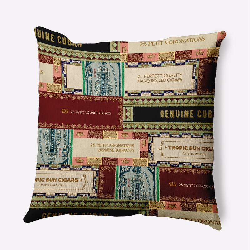 20 x 20 Inch Cigar Box Collage 2 Geometric Print Outdoor Pillow