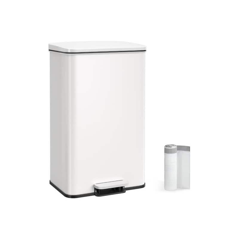 10.5 Gallon Stainless Steel Kitchen Garbage Trash Can with Lid Included 15 Garbage Bags