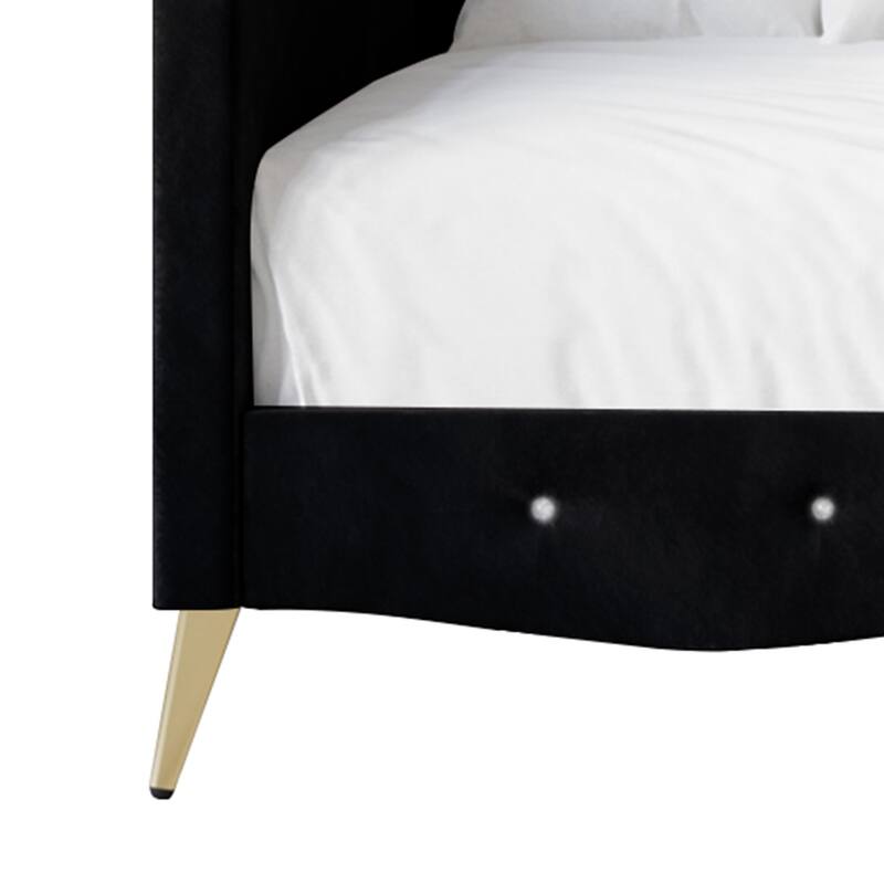 CraftPorch Velvet Crystal Button Tufted Twin Daybed