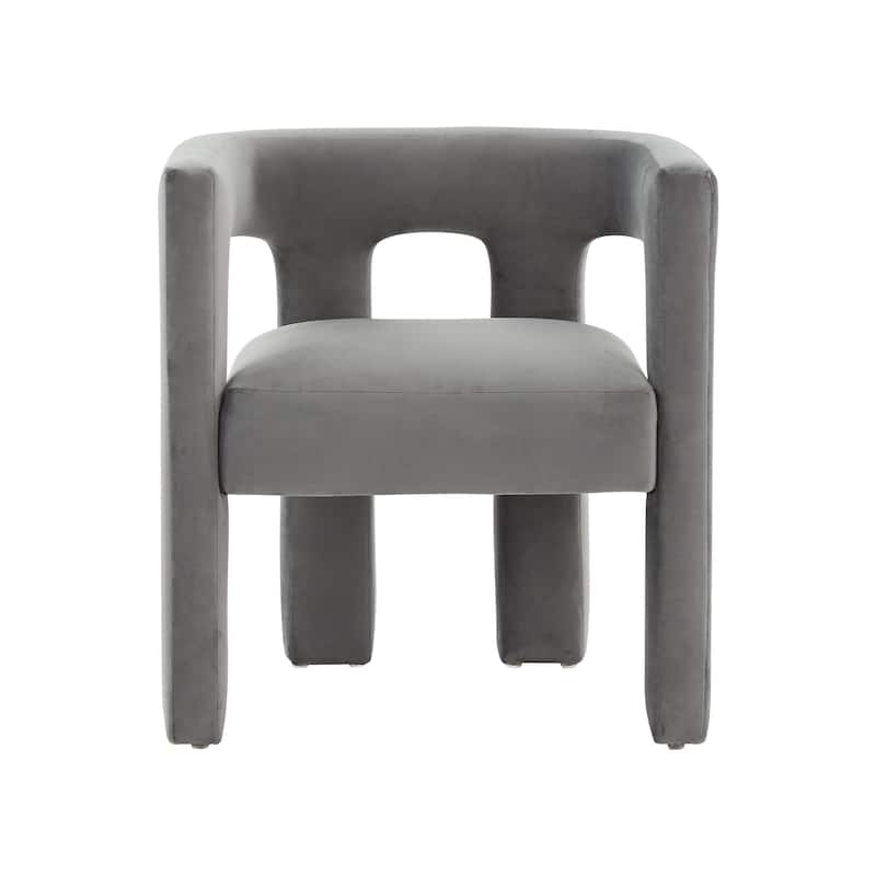 SAFAVIEH Couture Deandre Cut Out Accent Chair (Fully Assembled) - 24.8 IN W x 20.8 IN D x 26.8 IN H - Slate Grey