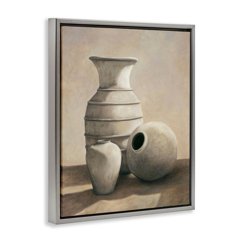 Stupell Traditional Vessels Still Life Framed Floater Canvas Wall Art Design By André Mazo