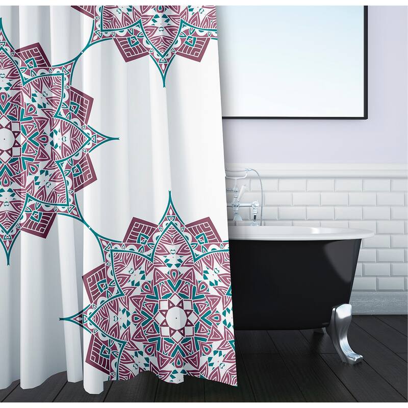 71 x 74-inch Rhapsody Geometric Print Shower Curtain
