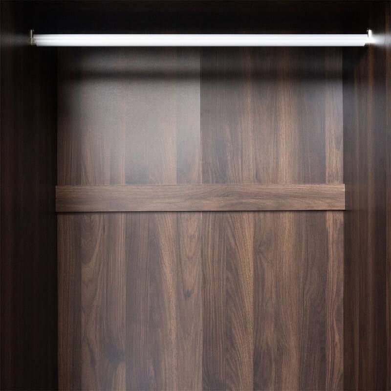 Open Style Wardrobe Closet with 3 Large Storage Drawers and Hanging Rods, Modern Armoire Clothing Organizer with Storage Shelves