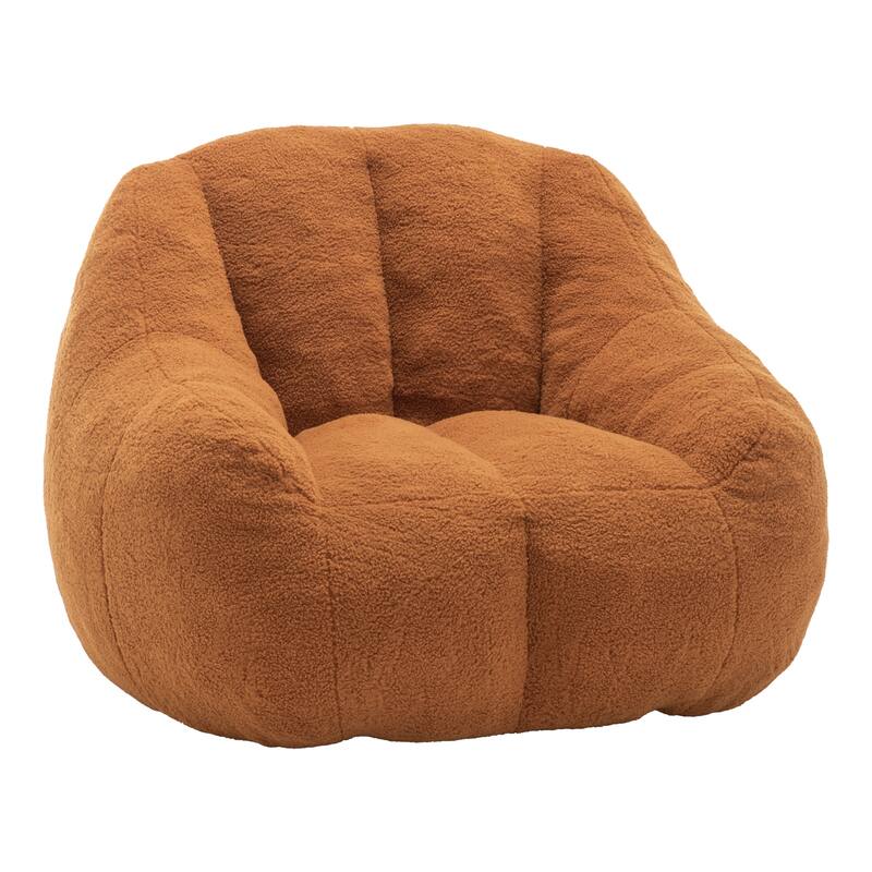 Teddy Fabric Bean Bag Lounge Chairs with Memory Foam Filling